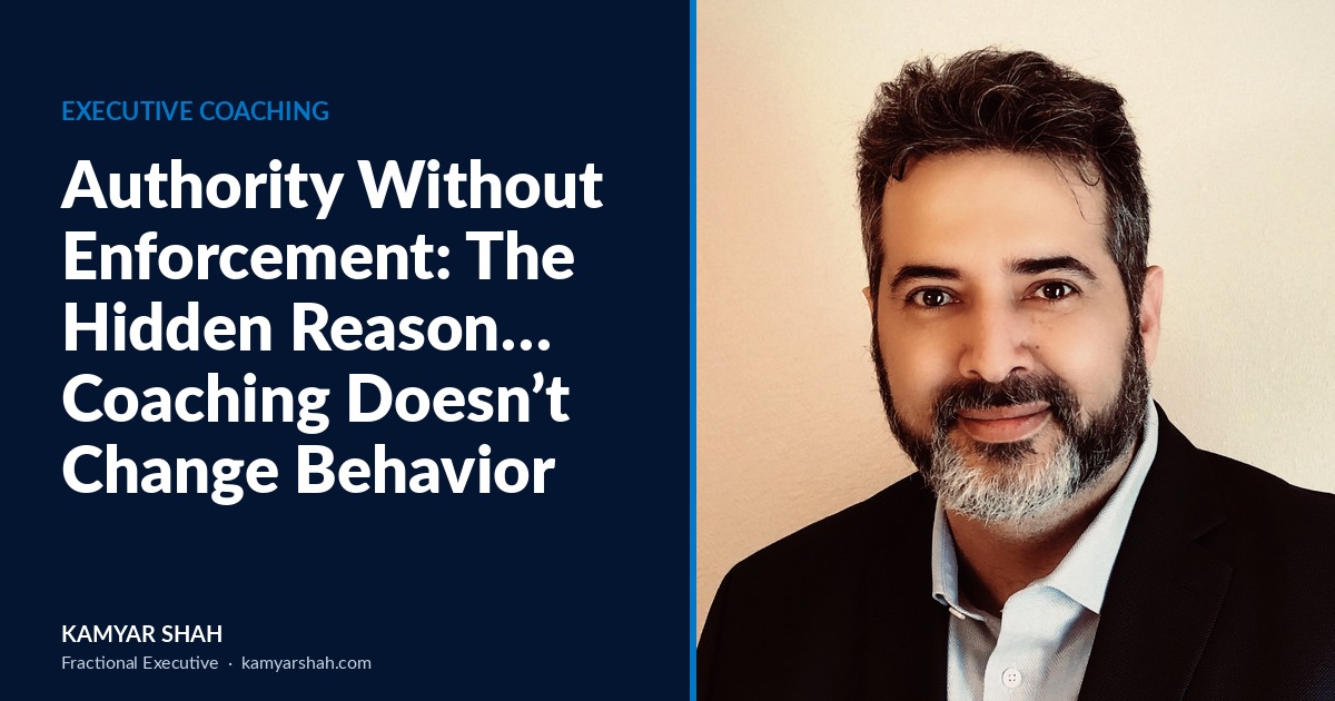 Authority Without Enforcement: The Hidden Reason Coaching Doesn’t Change Behavior