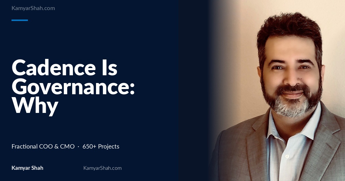 Cadence Is Governance: Why Executive Coaching Fails Without Decision Rhythm