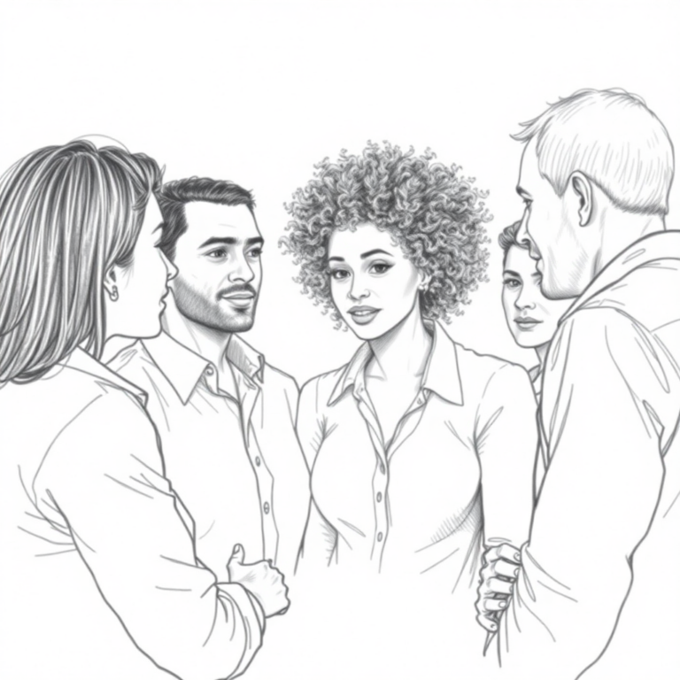 all races and gender are having a discussion