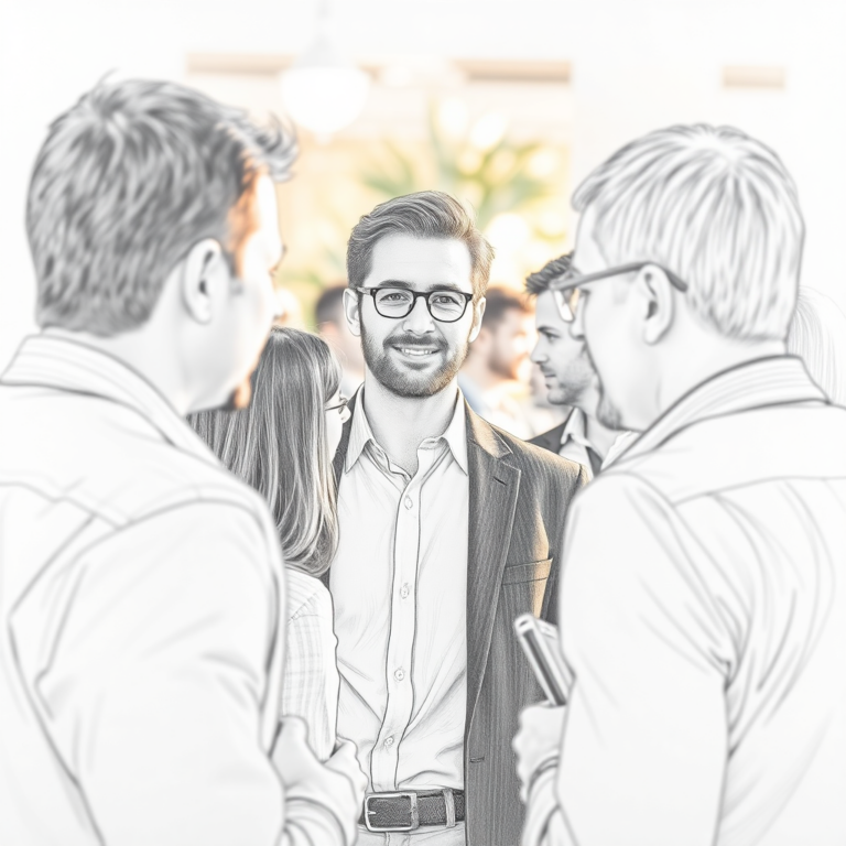 Business professional gathering