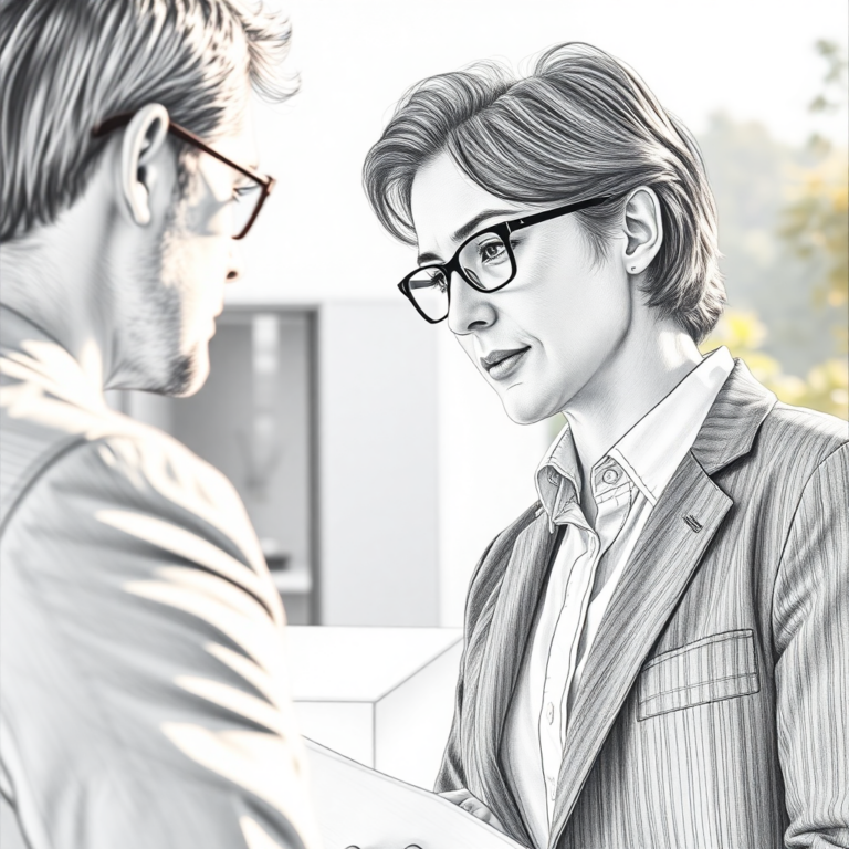Business professional in discussion