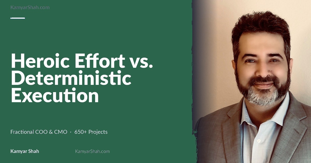 If your company runs on heroic effort, it will break the moment your best people leave