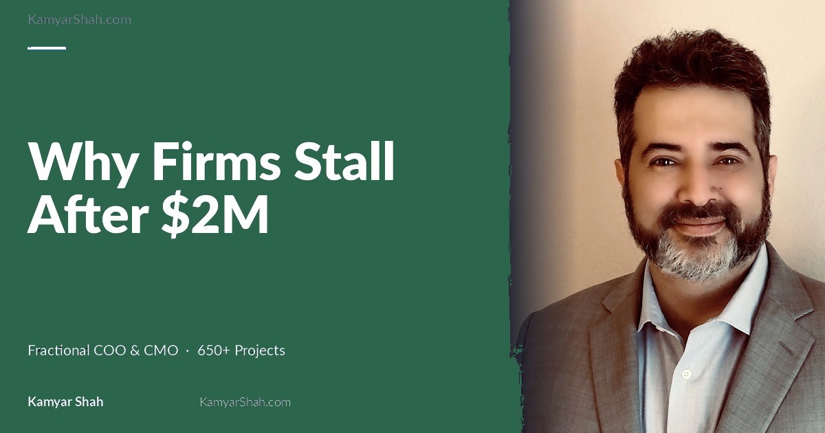 You built a $2M company on the model that is now preventing you from reaching $5M