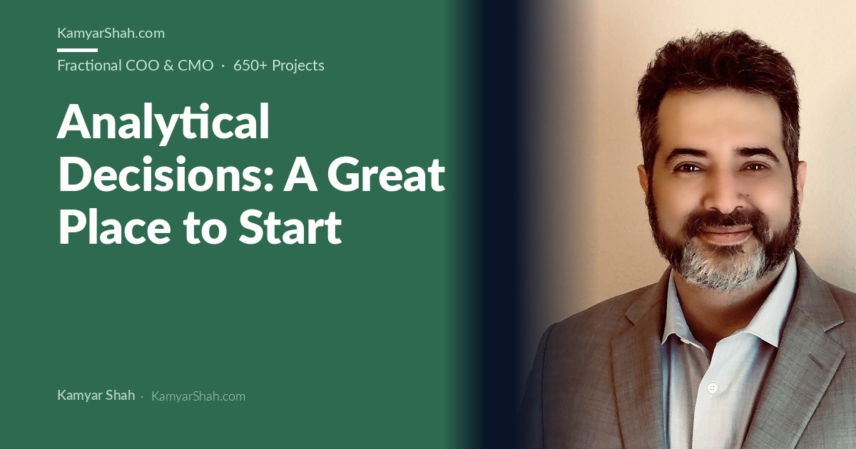 Analytical Decisions: A Great Place to Start