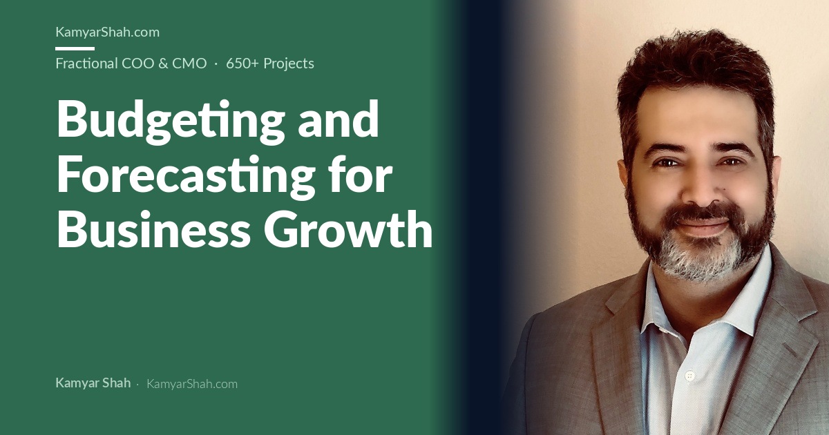 Kamyar Shah, Fractional COO & Management Consultant - Budgeting and Forecasting for Business Growth