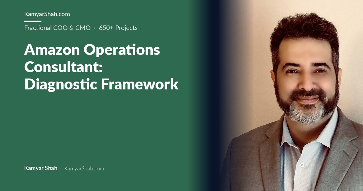 Kamyar Shah, Fractional COO & Management Consultant - Amazon Operations Consultant: Diagnostic Framework
